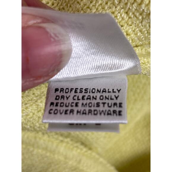 St. John Sport Essentials Women’s Medium Yellow Wool Blend Knit Wide Leg Pants - Picture 5 of 5